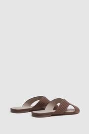 Reiss Tan Rose Leather Slip-On Sandals - Image 4 of 5