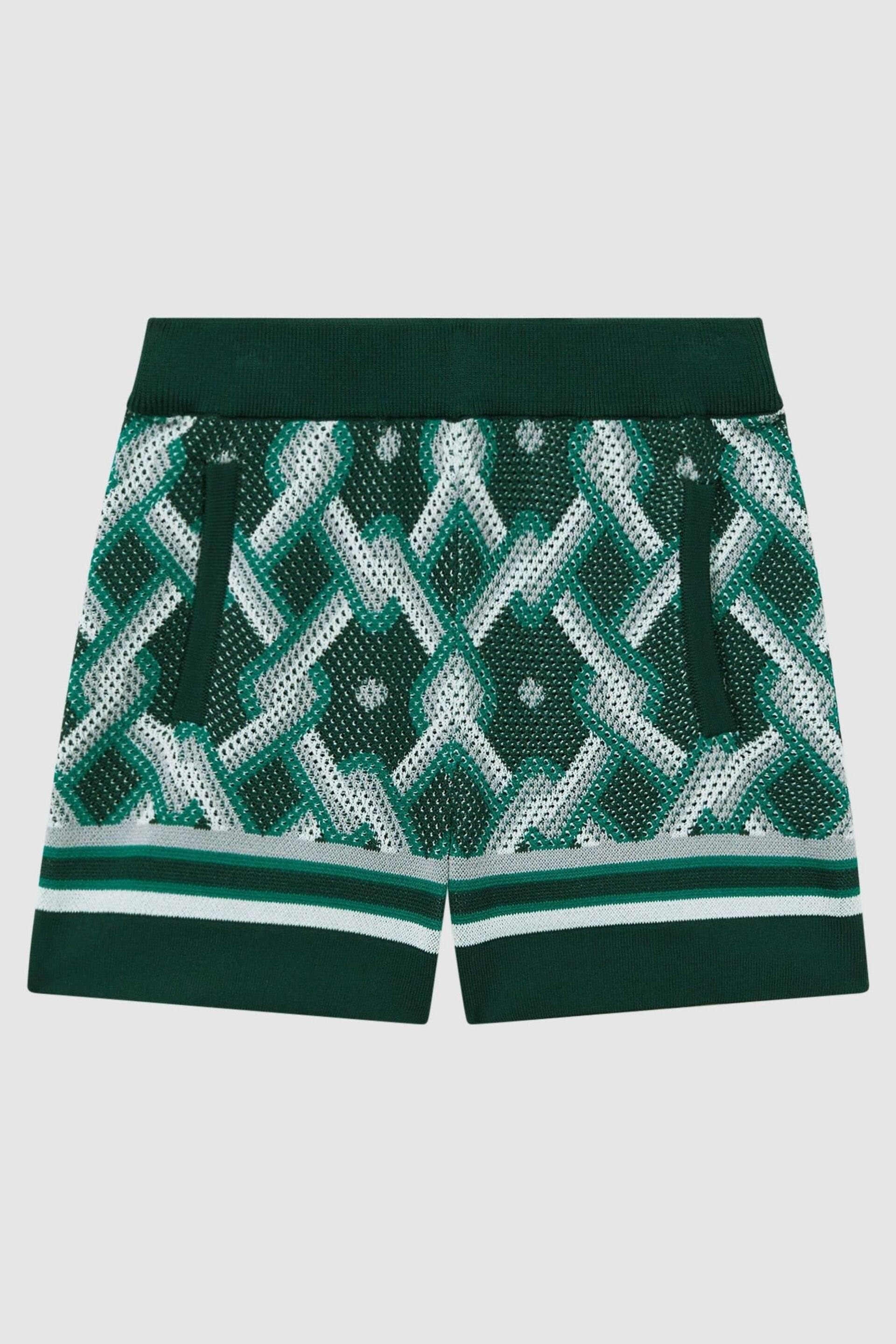 Reiss Green Multi Jack Junior Knitted Elasticated Waistband Shorts - Image 2 of 6