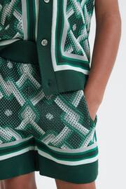 Reiss Green Multi Jack Junior Knitted Elasticated Waistband Shorts - Image 4 of 6