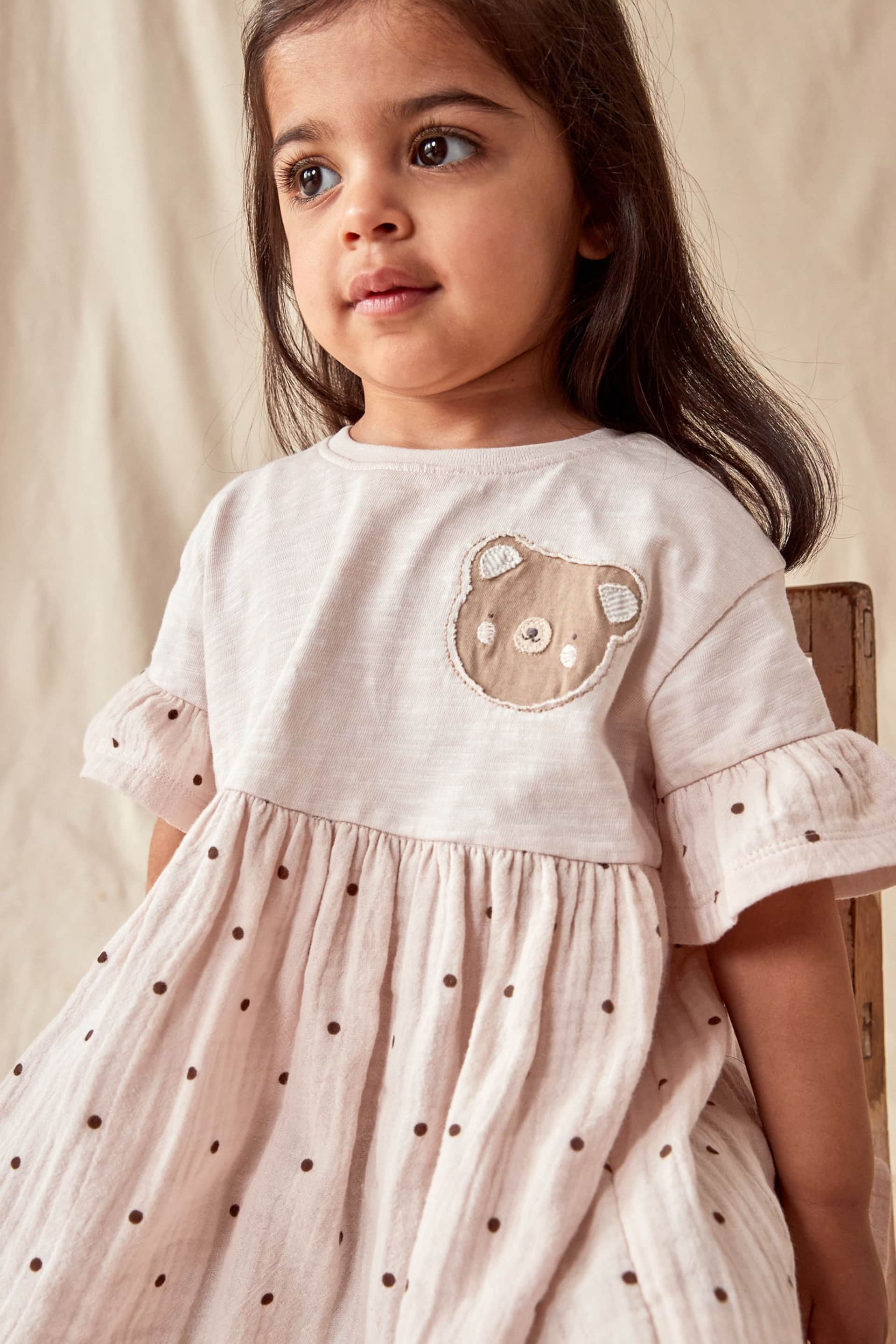 Cream Relaxed Day Dress and Leggings Set (3mths-7yrs) - Image 2 of 7