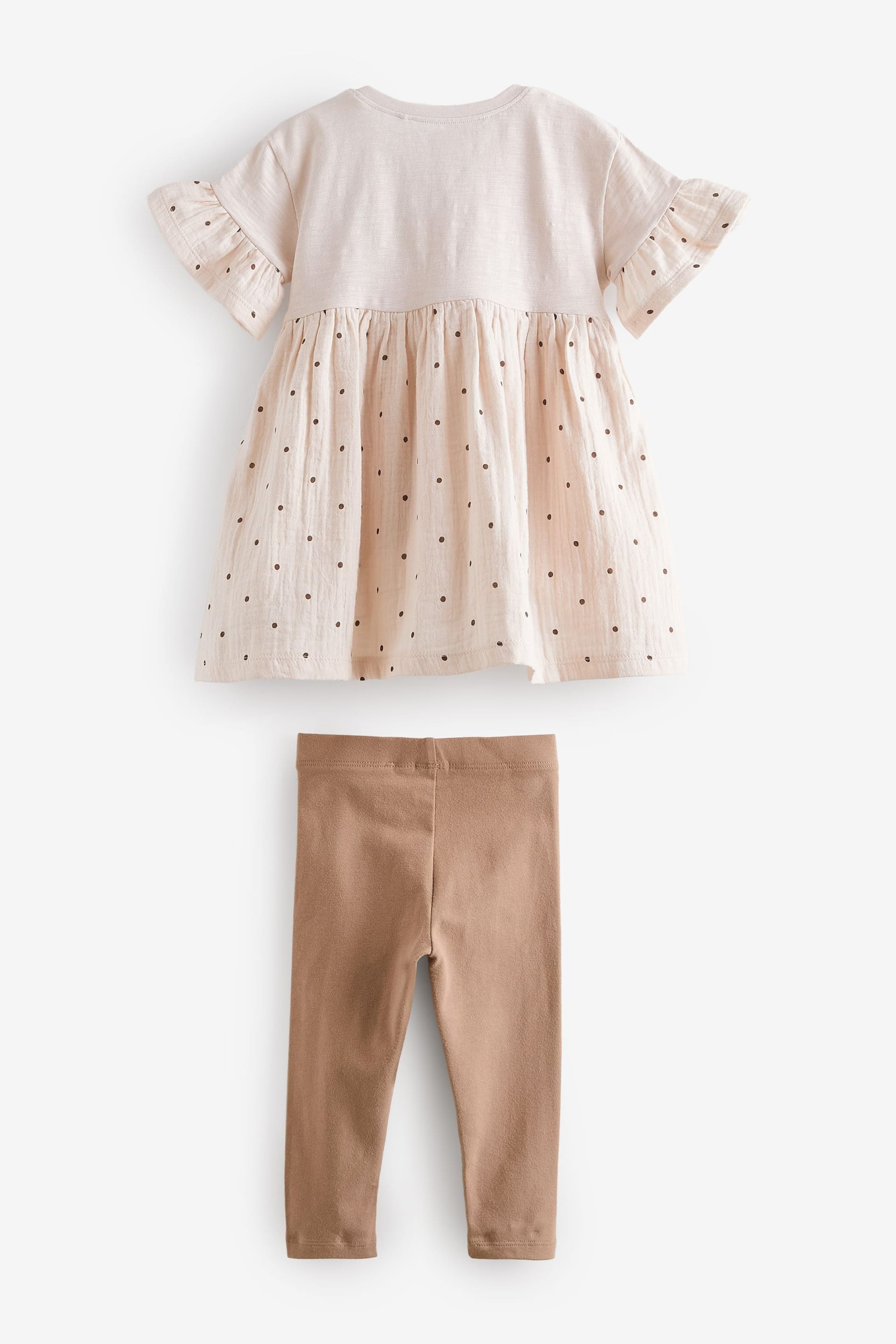 Cream Relaxed Day Dress and Leggings Set (3mths-7yrs) - Image 6 of 7