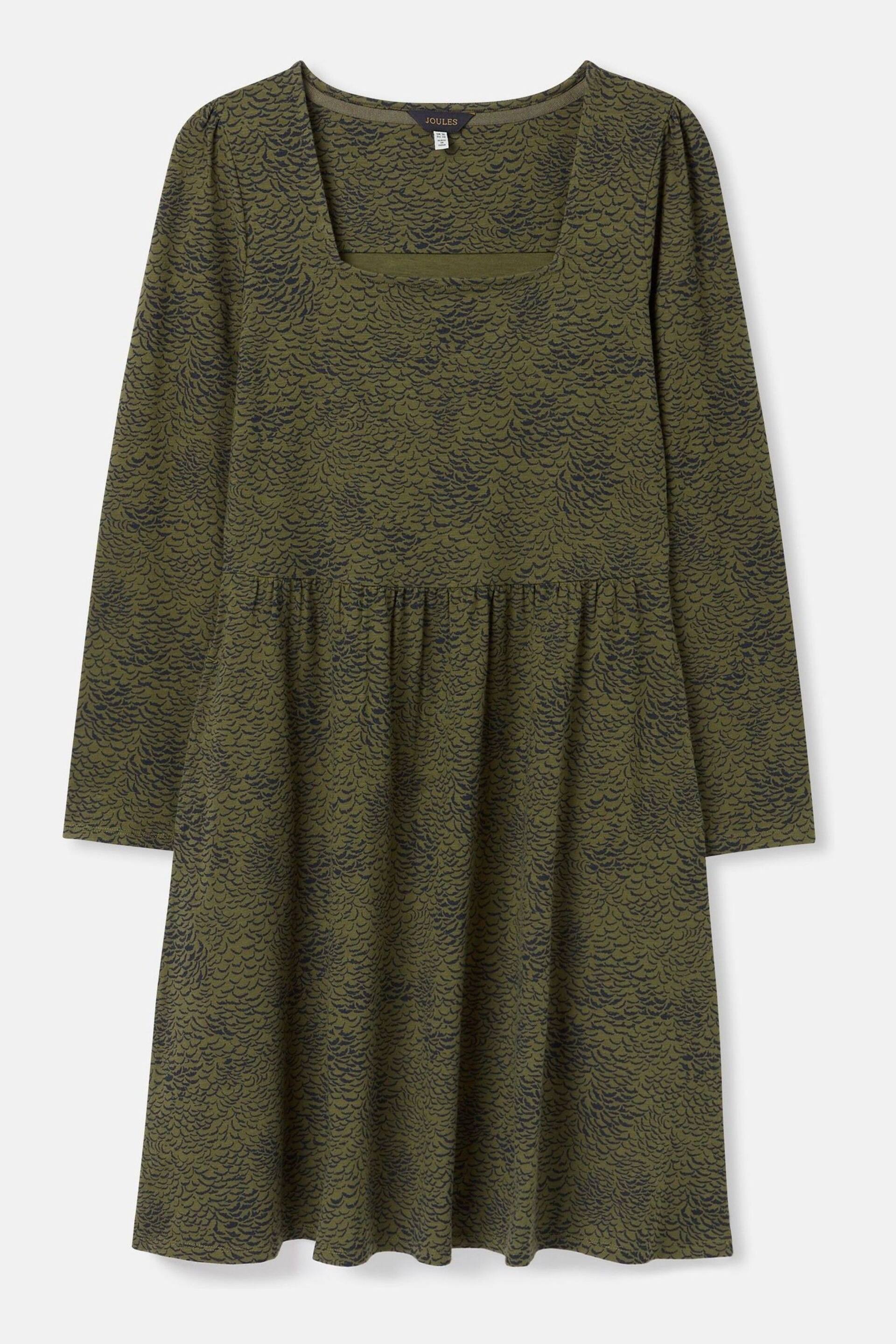 Joules Neve Green Long Sleeve Jersey Dress - Image 7 of 7