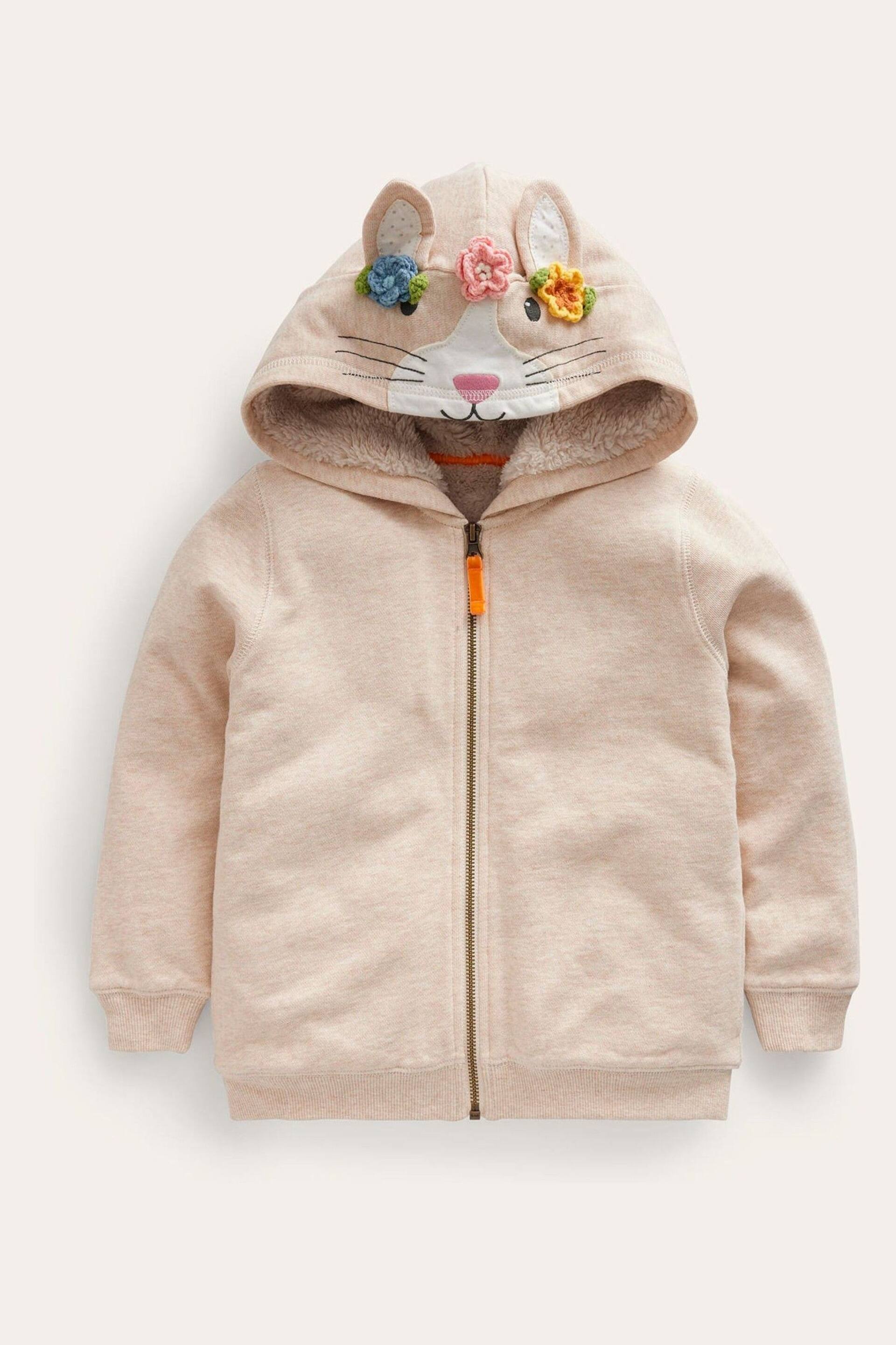 Boden Natural Fun Shaggy-Lined Rabbit Hoodie - Image 1 of 3