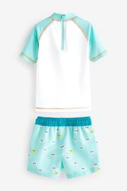 Green/White Smiles Sunsafe Top and Shorts Set (3mths-7yrs) - Image 6 of 8
