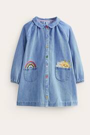Boden Blue Appliqué Rainbow Weather Shirt Dress - Image 3 of 4