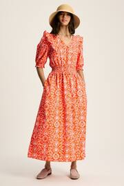 Joules Rosalie Pink V-Neck Frill Dress - Image 1 of 6