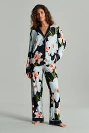 B by Ted Baker Charcoal Grey Jersey Viscose Button Through Pyjama Set - Image 5 of 11