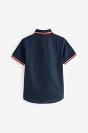Navy Blue Tipped Collar Shirt (3-16yrs) - Image 2 of 3