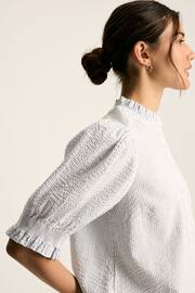 Joules Elle Blue & White Striped Frill Blouse - Image 4 of 7