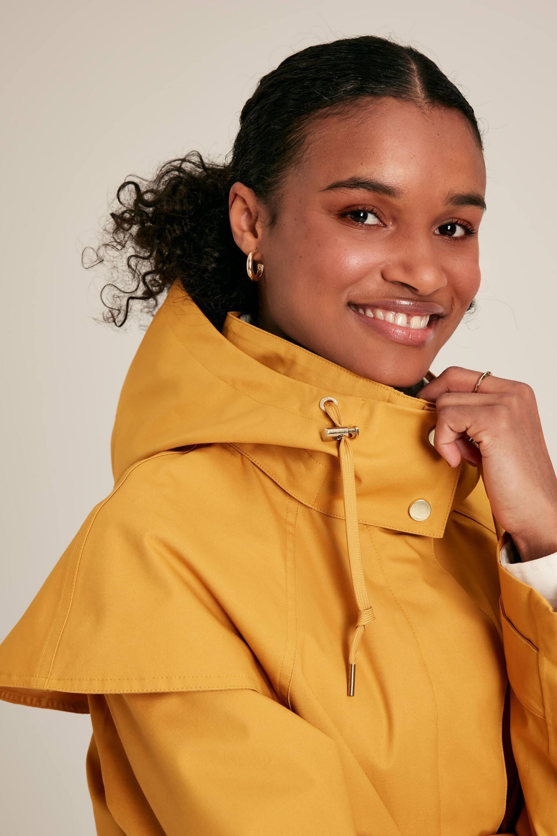 Joules Edinburgh Yellow Premium Waterproof Hooded Raincoat - Image 5 of 10