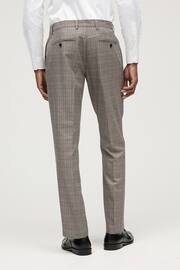 Taupe Skinny Fit Trimmed Check Suit: Trousers - Image 3 of 10