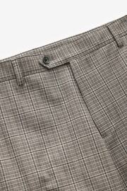 Taupe Skinny Fit Trimmed Check Suit: Trousers - Image 7 of 10