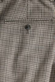 Taupe Skinny Fit Trimmed Check Suit: Trousers - Image 9 of 10