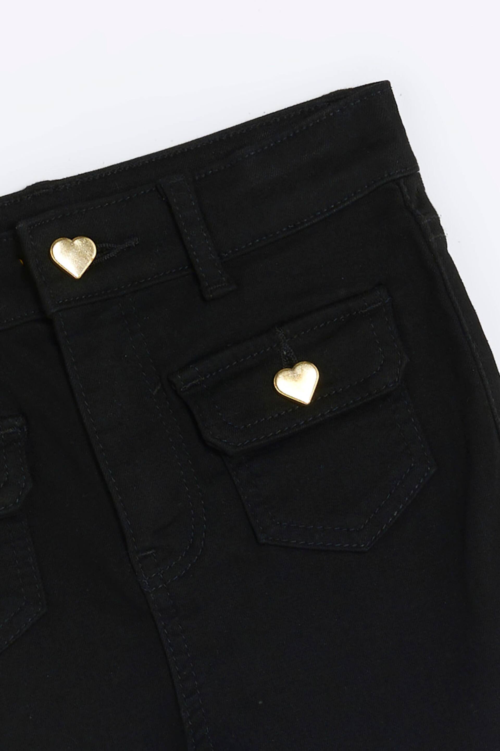 River Island Black Girls Pocket Front Flare Jeans - Image 2 of 3