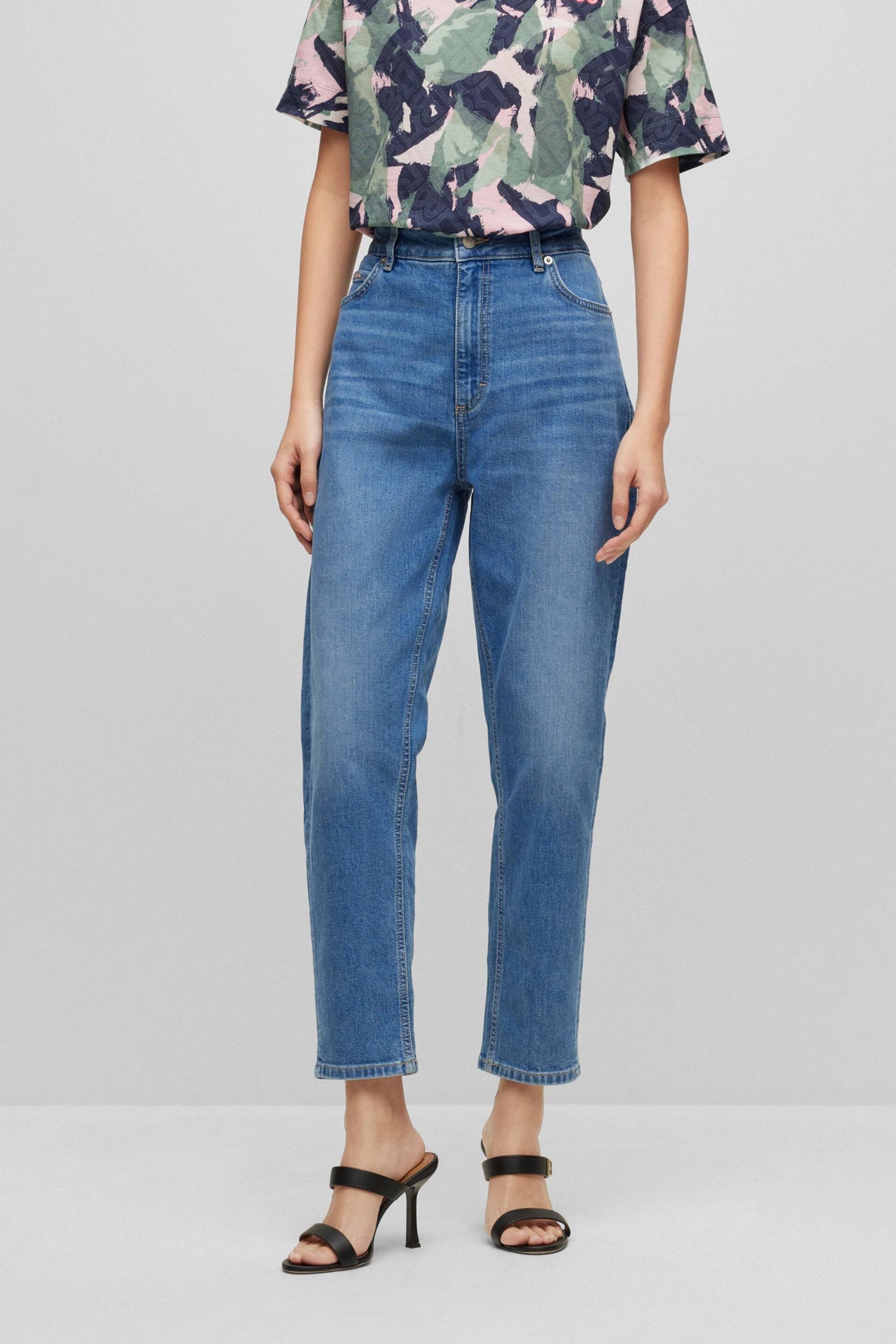 BOSS Blue Ruth Regular Fit High Waisted Stretch Jeans - Image 1 of 5