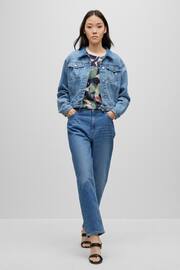 BOSS Blue Ruth Regular Fit High Waisted Stretch Jeans - Image 3 of 5