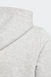 adidas Light Grey Sportswear Essentials Two Colored Big Logo Cotton Hoodie - Image 10 of 10
