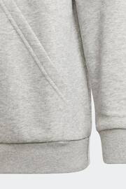 adidas Light Grey Sportswear Essentials Two Colored Big Logo Cotton Hoodie - Image 9 of 10