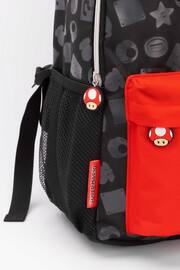 Vanilla Underground Black Nintendo Boys Logo, Mario Placement Print / Moulded Toad Zipper Detail Backpack - Image 3 of 4
