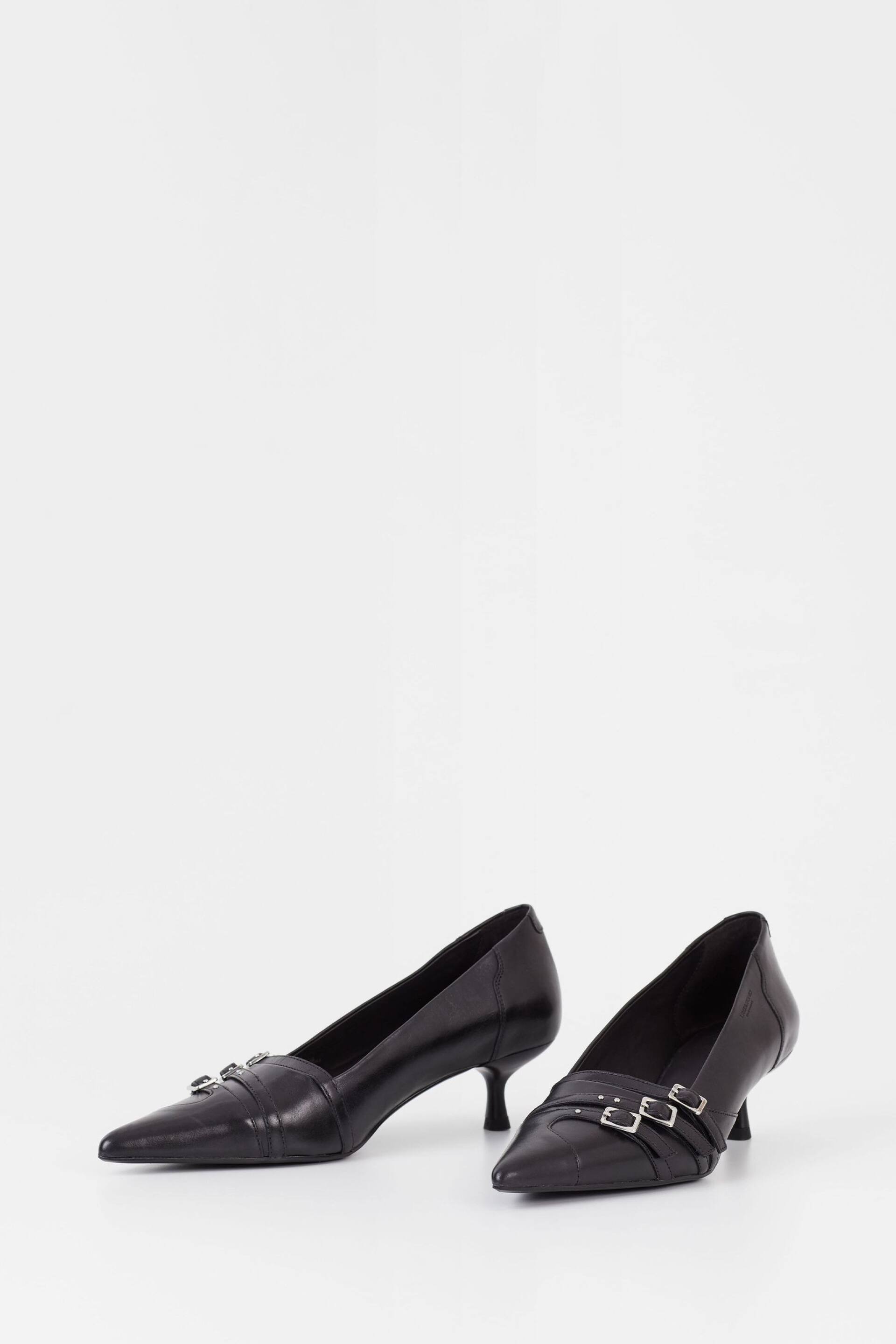 Vagabond Lykke Buckle Kitten Heel Black Shoes - Image 2 of 3