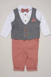 Little Gent Mock Shirt and Waistcoat Cotton 3-Piece Baby Gift Set - Image 1 of 2