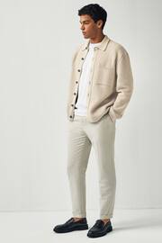 Neutral Textured Knitted Relaxed Shacket - Image 2 of 8