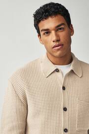 Neutral Textured Knitted Relaxed Shacket - Image 4 of 8