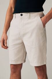 Grey Linen Blend Chino Shorts - Image 1 of 9