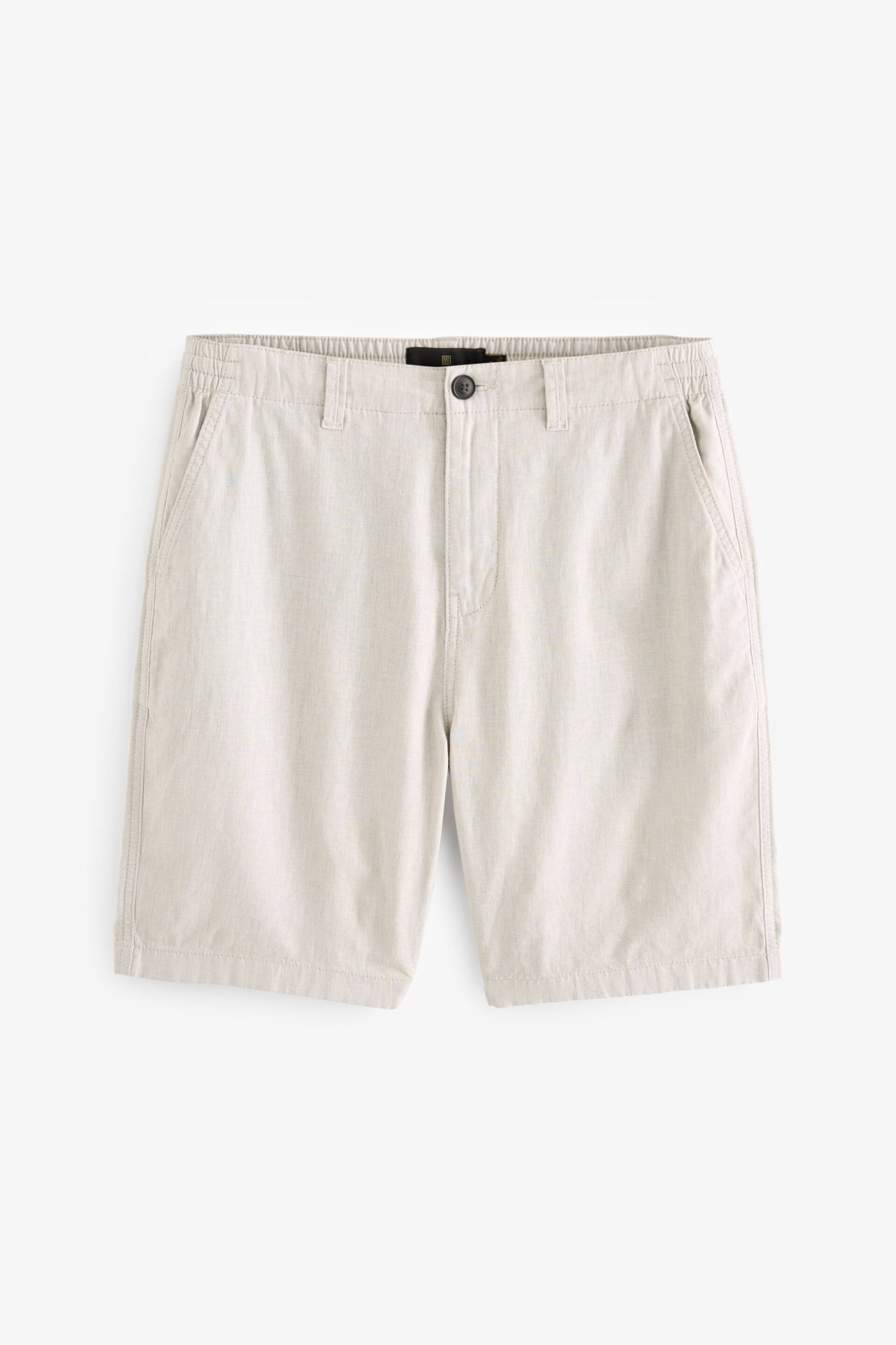 Grey Linen Blend Chino Shorts - Image 5 of 9