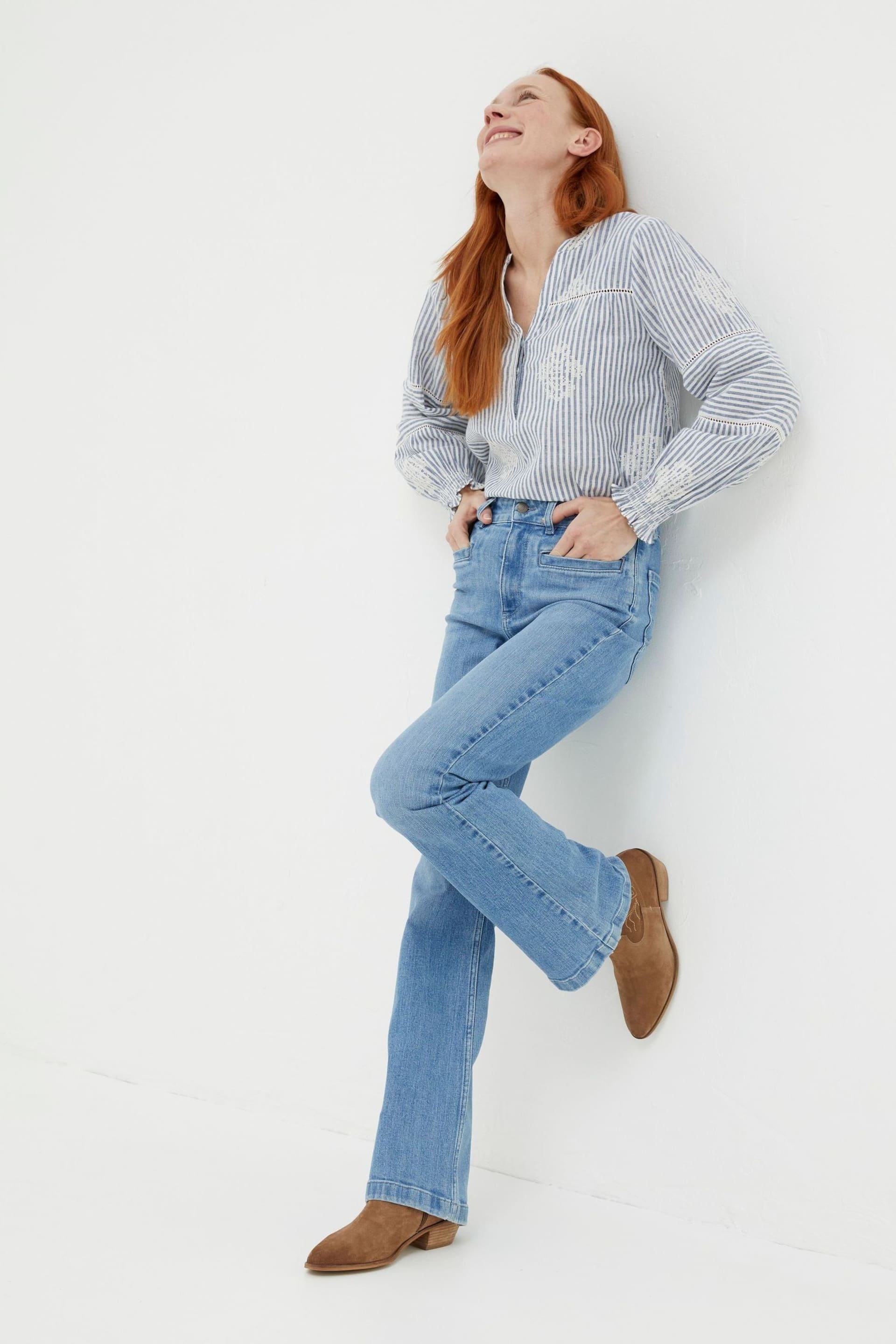 FatFace Blue Fly Flare Jeans - Image 3 of 6