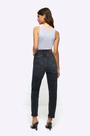 River Island Black High Rise Bum Sculpt Mom Jeans - Image 2 of 5