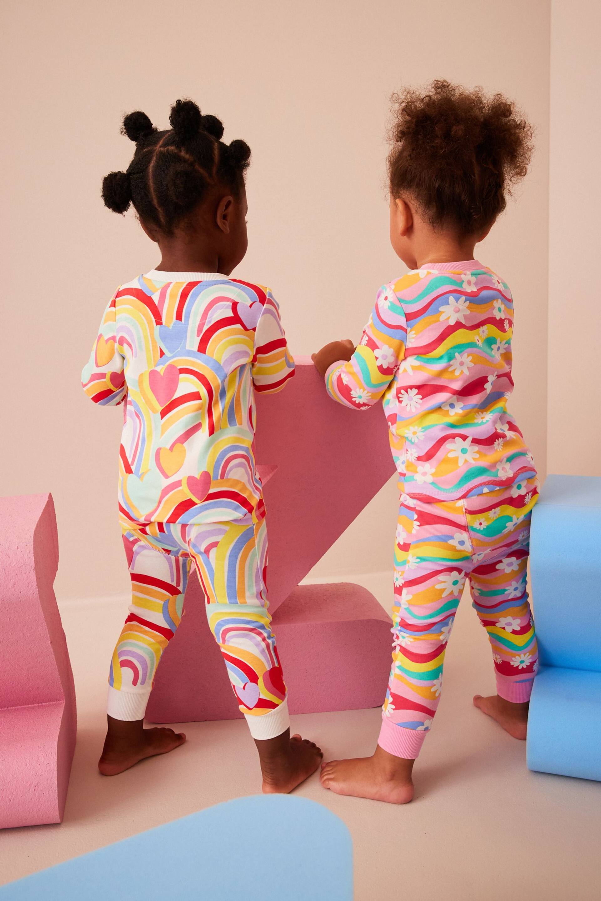 Rainbow 2 Pack Printed Long Sleeve Pyjamas (9mths-8yrs) - Image 2 of 16