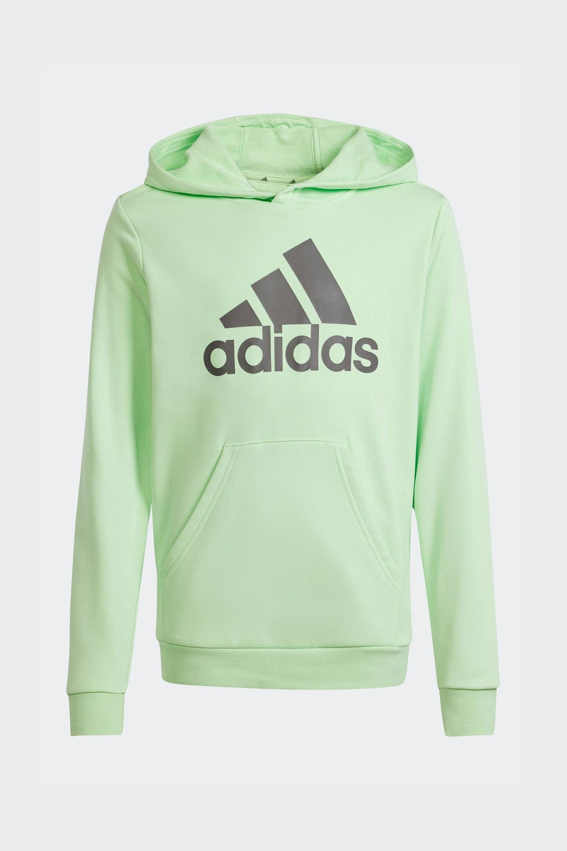 adidas Green Sportswear Big Logo Essentials Cotton Hoodie - Image 1 of 5