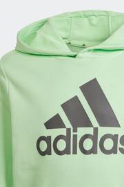 adidas Green Sportswear Big Logo Essentials Cotton Hoodie - Image 3 of 5