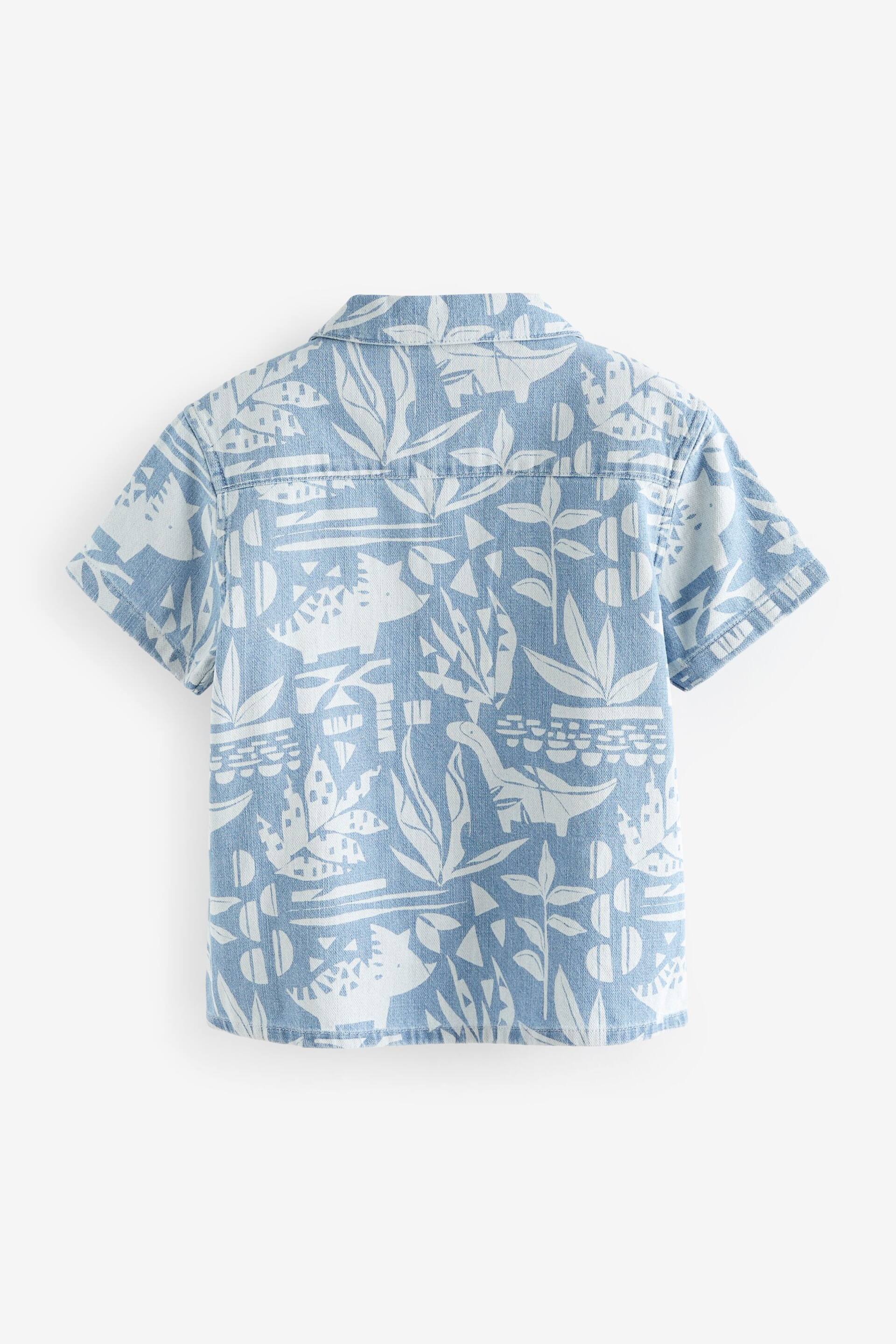 Blue Dino Short Sleeve Printed Shirt (3mths-7yrs) - Image 5 of 6