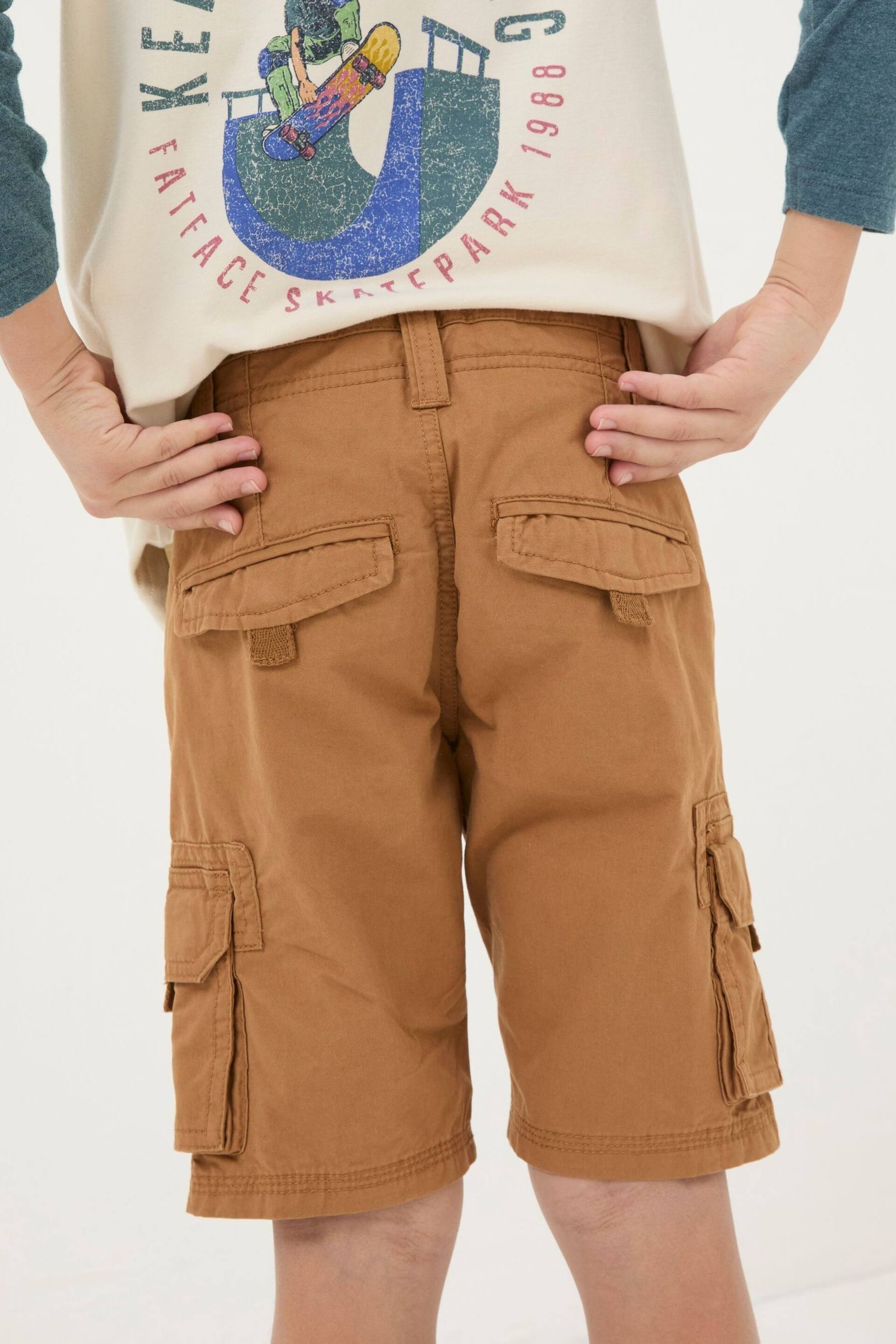 FatFace Brown Lulworth Cargo Shorts - Image 2 of 4