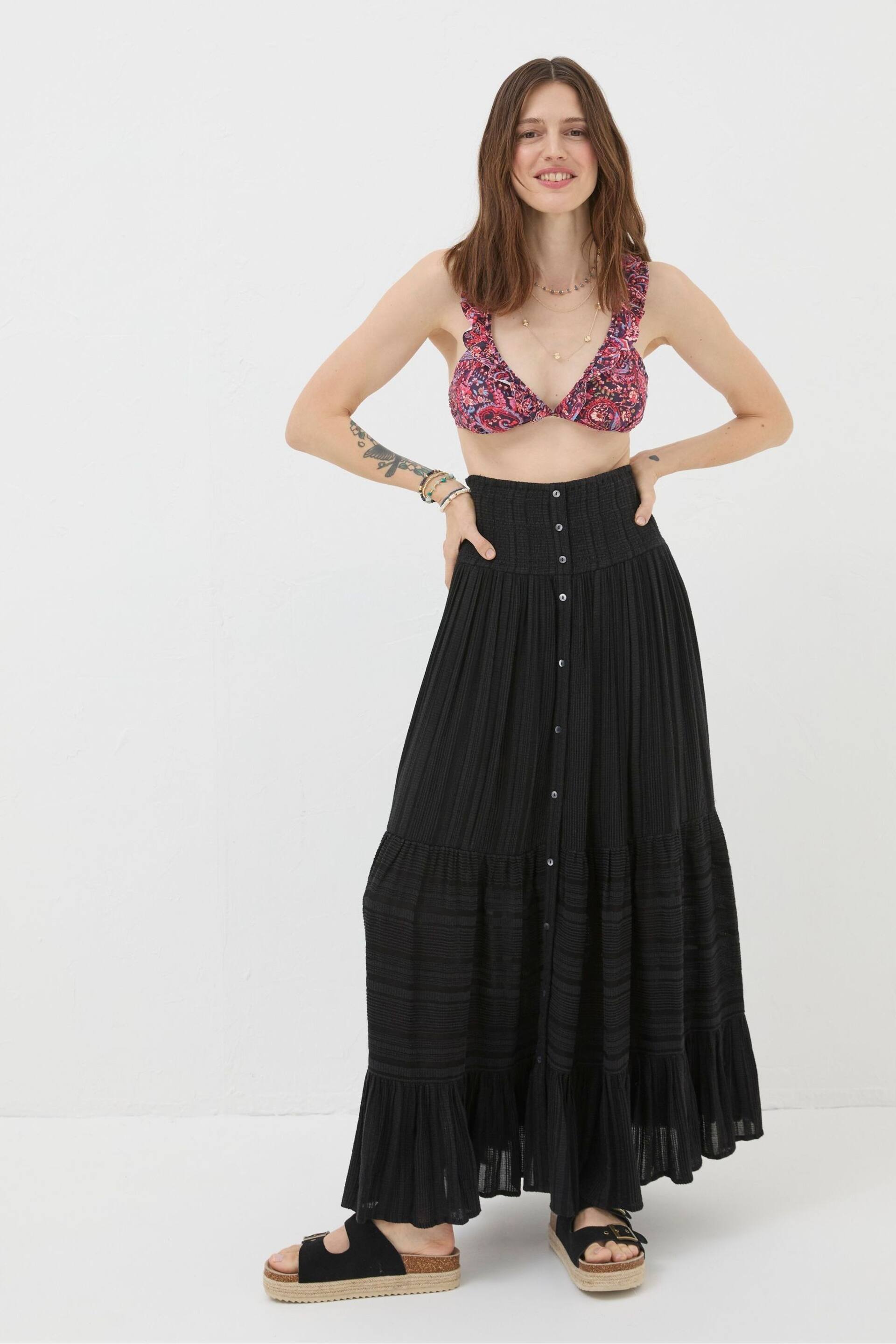 FatFace Black Rhea Beach Maxi Skirt - Image 1 of 5