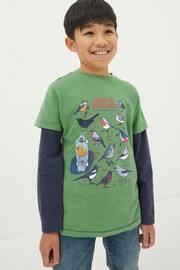 FatFace Green Bird Spotting Jersey T-Shirt - Image 1 of 4