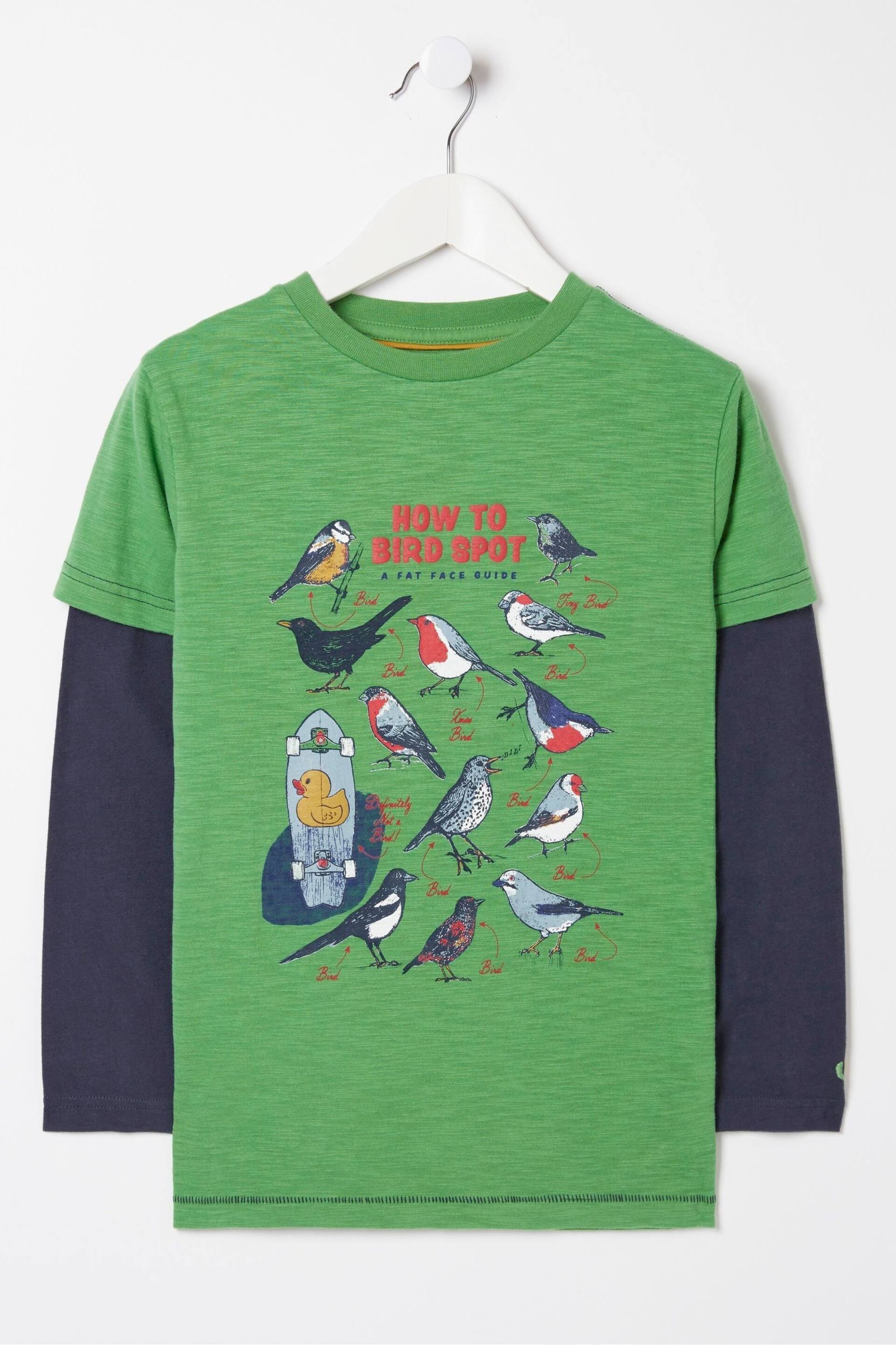 FatFace Green Bird Spotting Jersey T-Shirt - Image 4 of 4