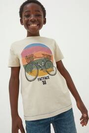 FatFace Natural Bike Sunset Jersey T-Shirt - Image 1 of 4