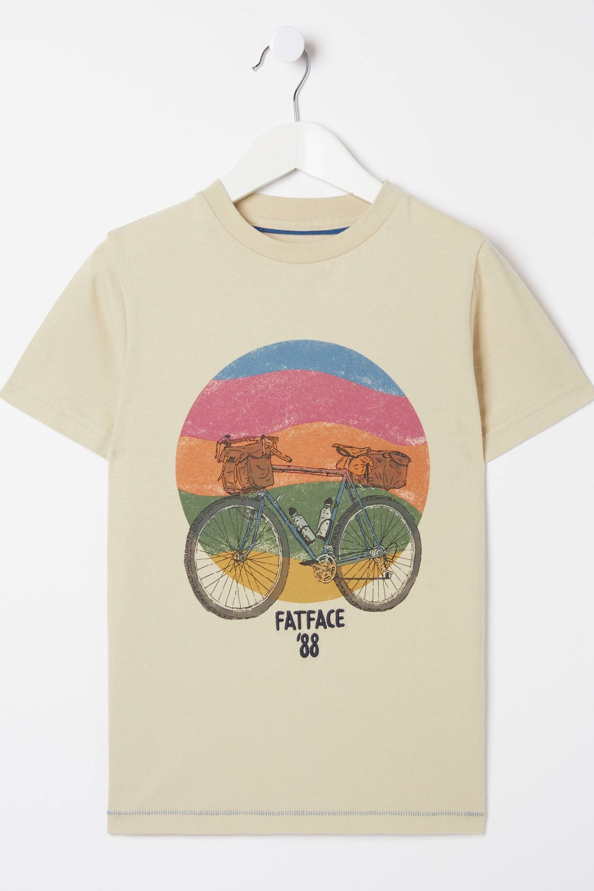 FatFace Natural Bike Sunset Jersey T-Shirt - Image 4 of 4
