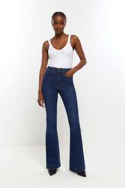 River Island Blue High Rise Flared Jeans - Image 1 of 5