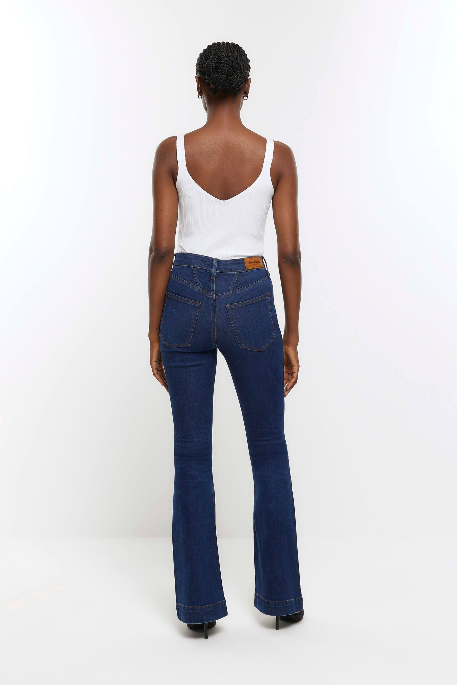 River Island Blue High Rise Flared Jeans - Image 2 of 5