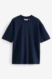 Navy Blue Relaxed Fit Soft Touch Heavyweight T-Shirt - Image 5 of 7