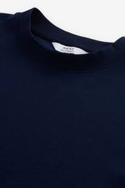 Navy Blue Relaxed Fit Soft Touch Heavyweight T-Shirt - Image 6 of 7