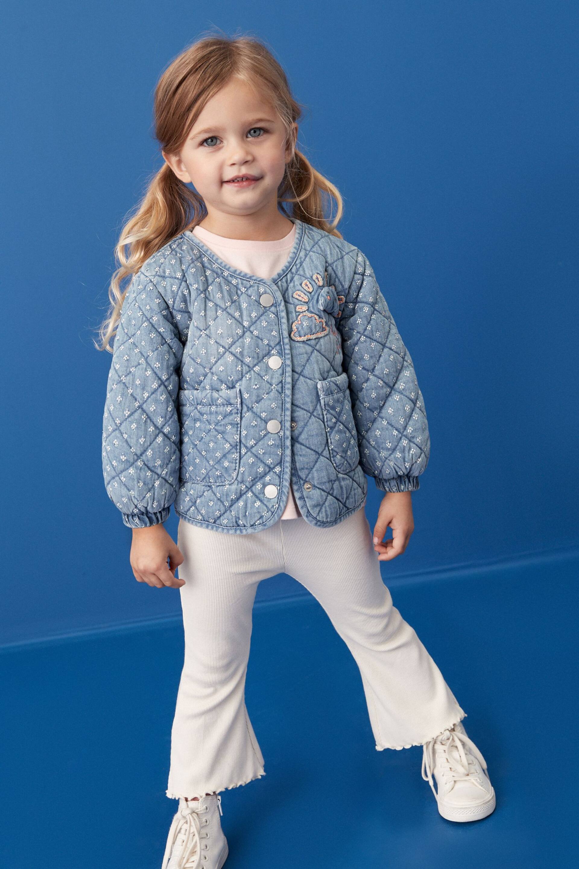 Mid Blue Denim Quilted Character Jacket (3mths-7yrs) - Image 3 of 7