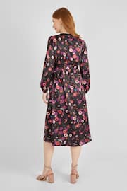 JoJo Maman Bébé Black Floral Maternity & Nursing Wrap Dress - Image 3 of 5