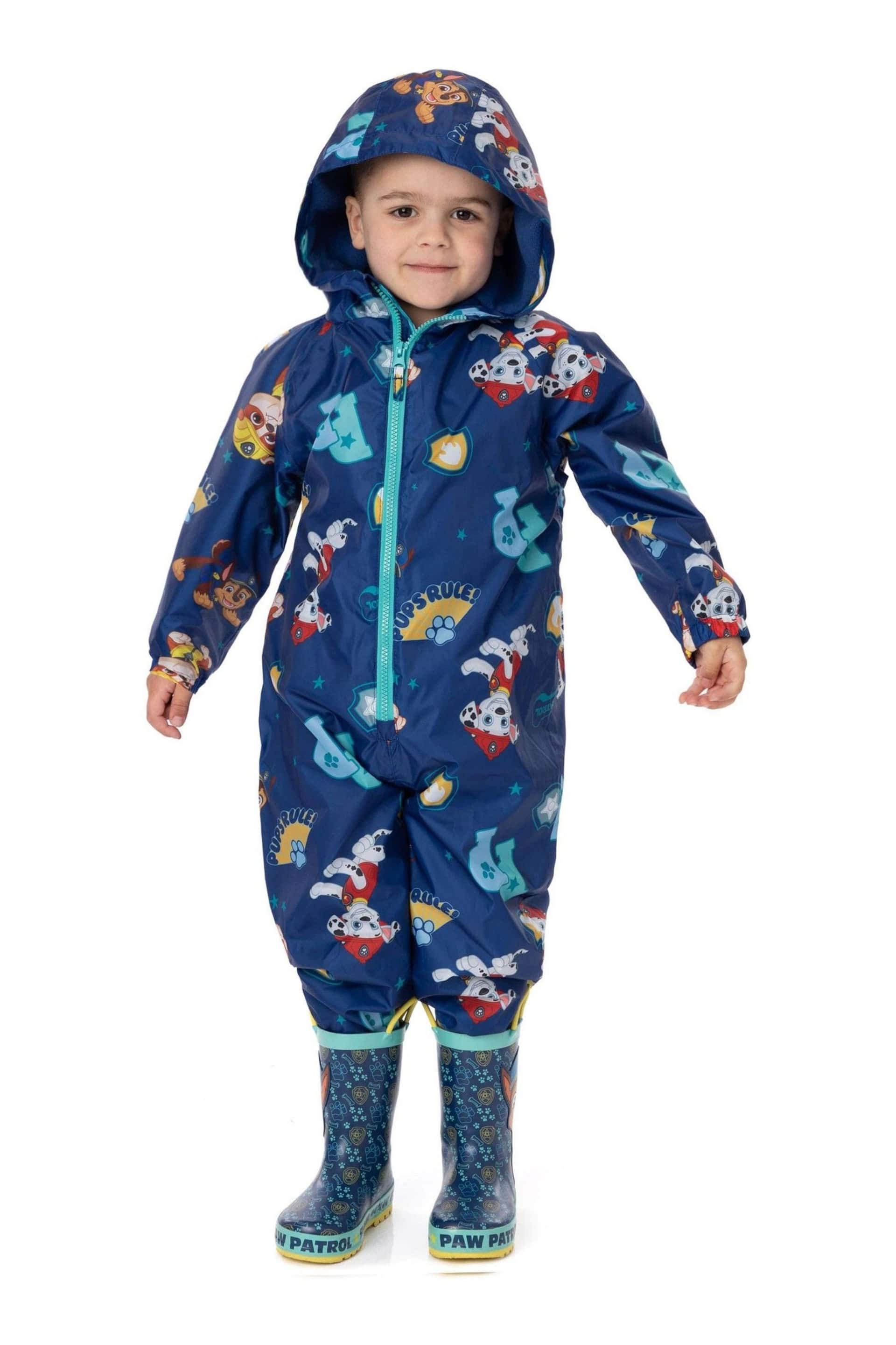 Vanilla Underground Navy Blue Paw Patrol Unisex Kids Puddle Suit - Image 1 of 6