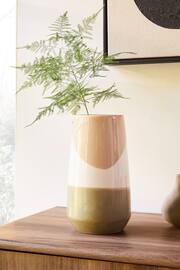 Green Reactive Glaze Ceramic Flower Vase - Image 1 of 4