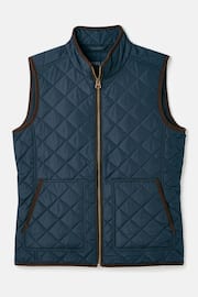 Joules Maynard Navy Blue Diamond Quilted Gilet - Image 7 of 7